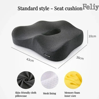 Memory Foam Office Chair Cushion Car Seat Support Waist Pillow Massage Lumbar